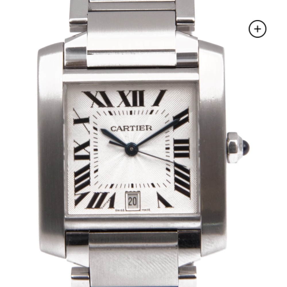 CARTIER TANK FRANCAISE AUTOMATIC STAINLESS STEEL 28mm WATCH. - Picture 2 of 13